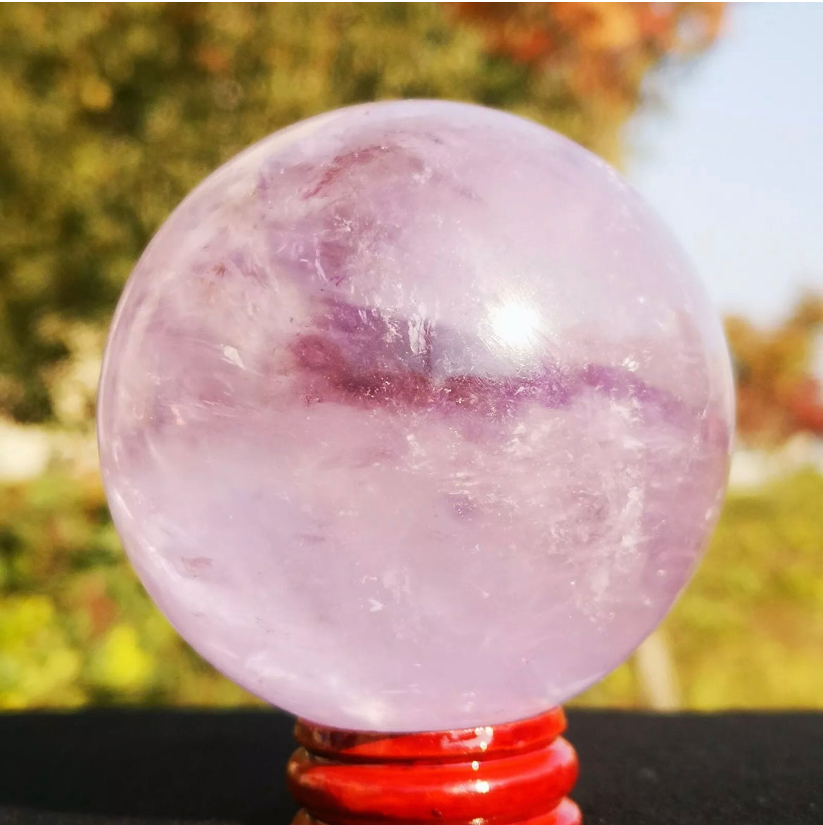 Natural  genuine Amethyst gemstone Sphere