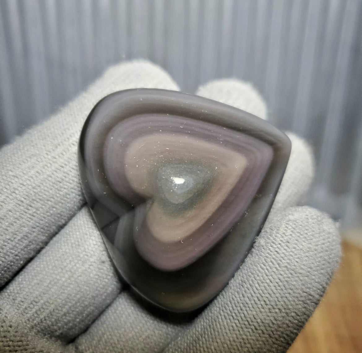 Natural Rainbow obsidian Heart