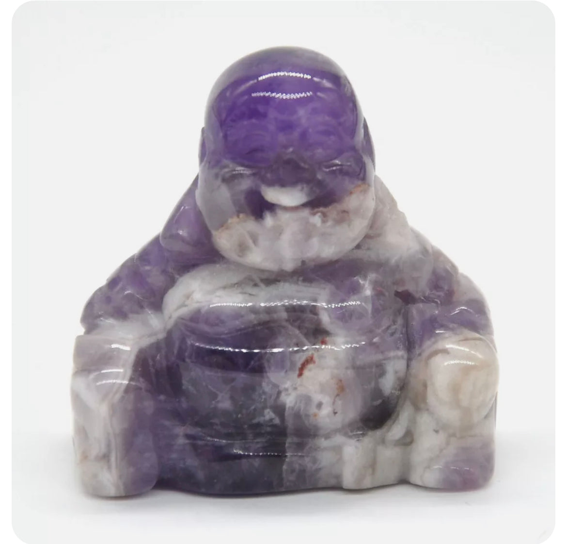 Natural Amethyst Crystal Laughing Buddha