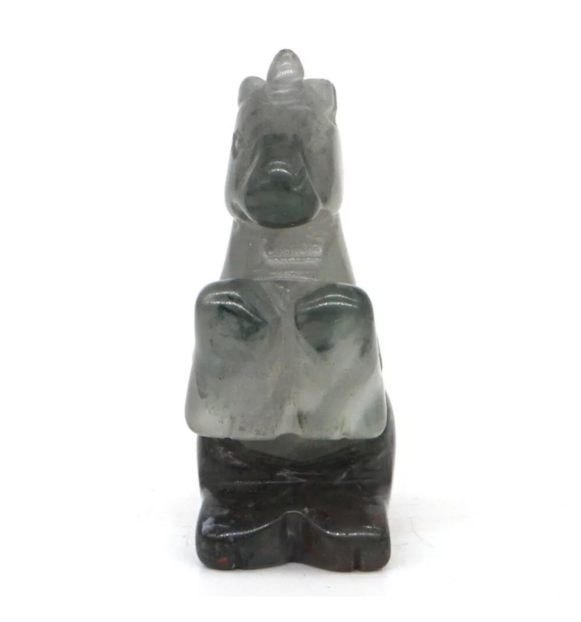 Natural African Bloodstone gemstone carved Unicorn Figurine