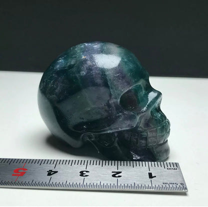 Fluorite gemstone carved Skull