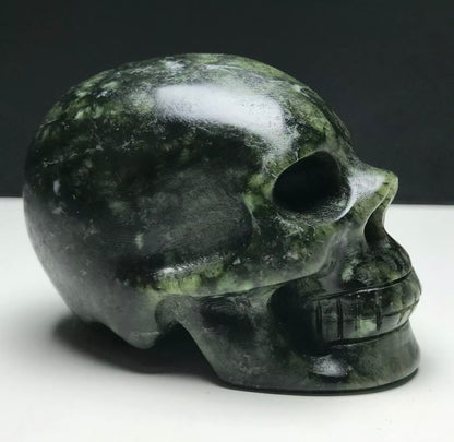 Natural Green Jade Skull