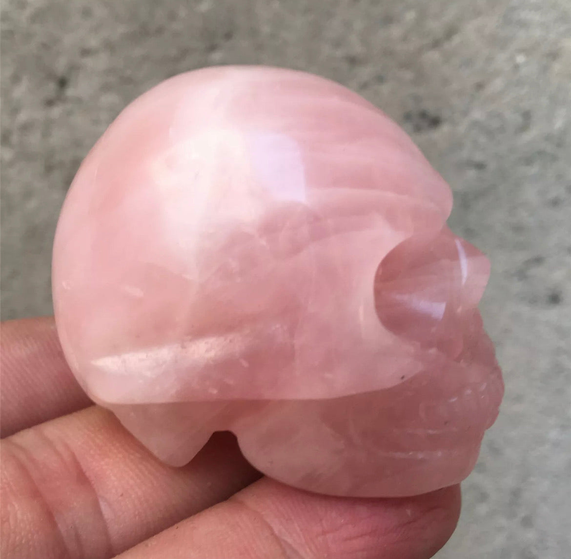 Natural Rose Quartz gemstone Skull