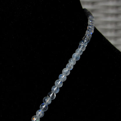 Moonstone gemstones and sterling silver necklace