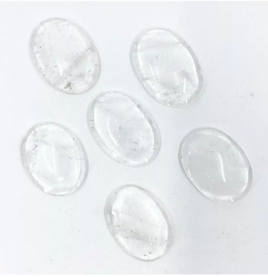 Clear Quartz gemstone Worry Stone