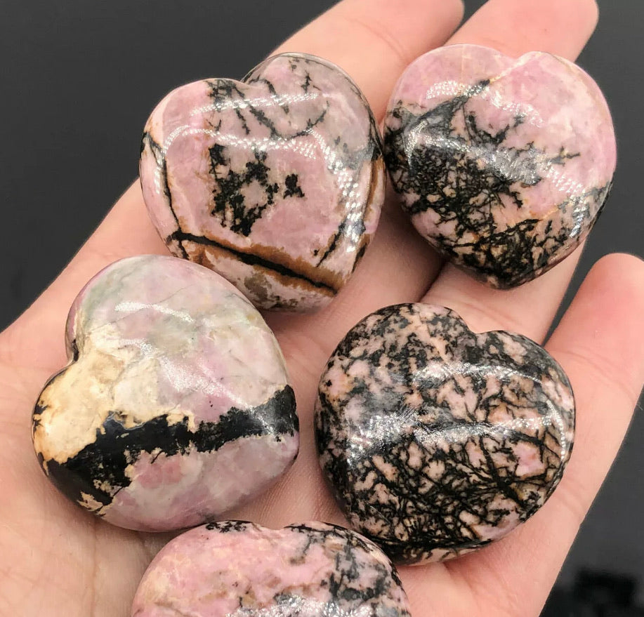 Natural Rhodonite Heart