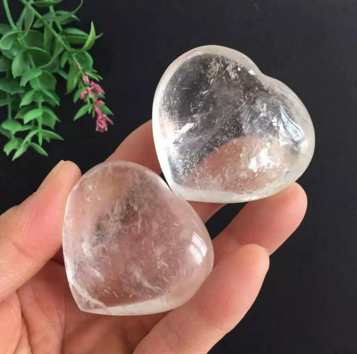 Clear Quartz Heart Shaped Carving Crystal Stone Polished Healing gemstone reiki semiprecious