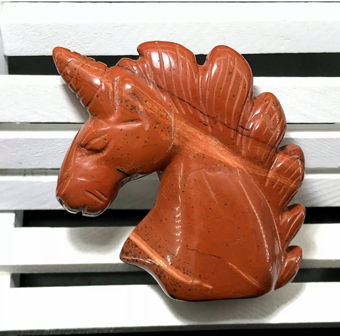 Natural Red Jasper Unicorn Crystal Figurine