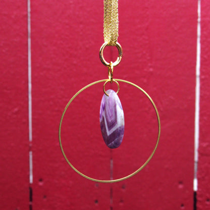 Amethyst gemstone hanging Tree Ornament