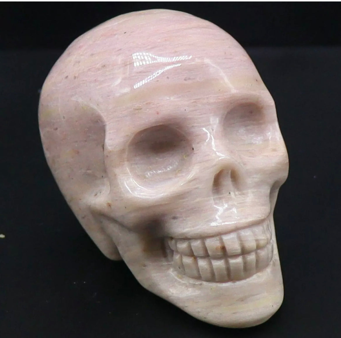 Natural Rhodonite Skull