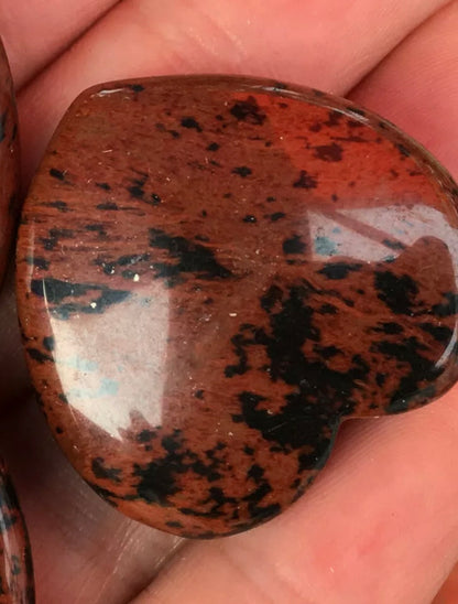 Natural red obsidian heart