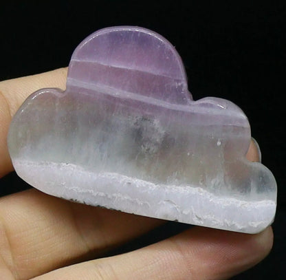 Natural Fluorite gemstone Carved Cloud