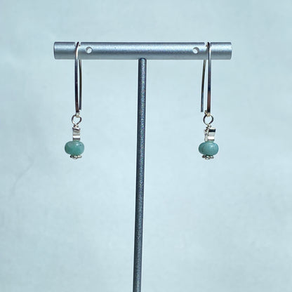 Emerald gemstones and Sterling Silver Butterfly dangle and drop Earrings