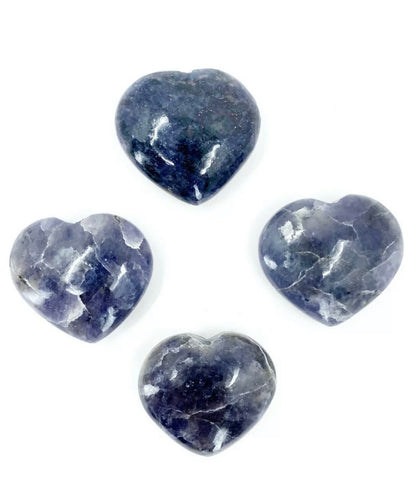 Iolite gemstone Puffy Hearts 2 Inch Pocket Hearts