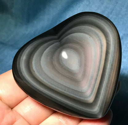 Natural Rainbow Obsidian Gemstone Heart