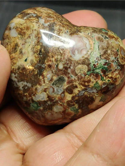 Natural Leopard Print Jasper Heart