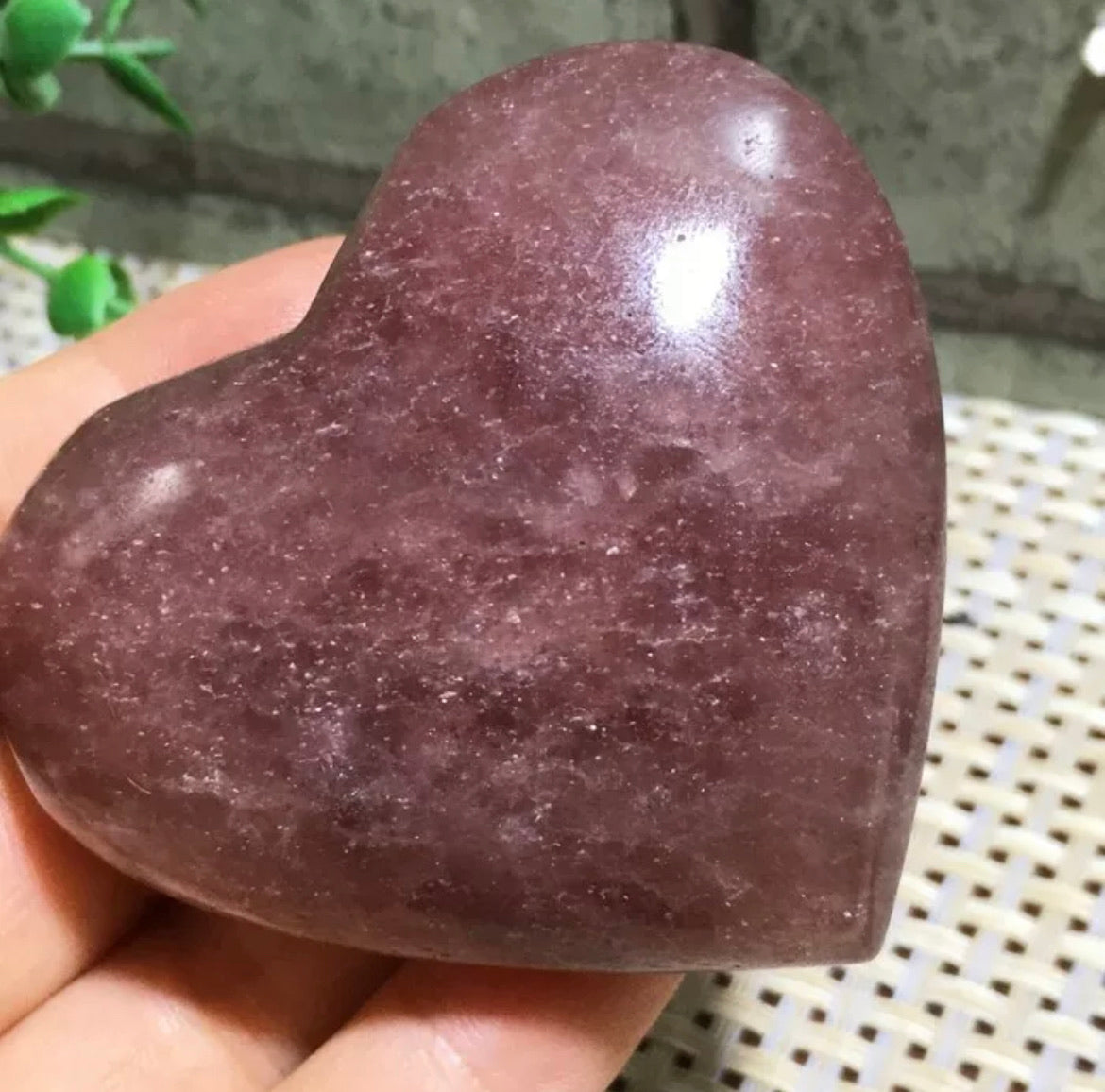 Natural Strawberry Quartz Heart