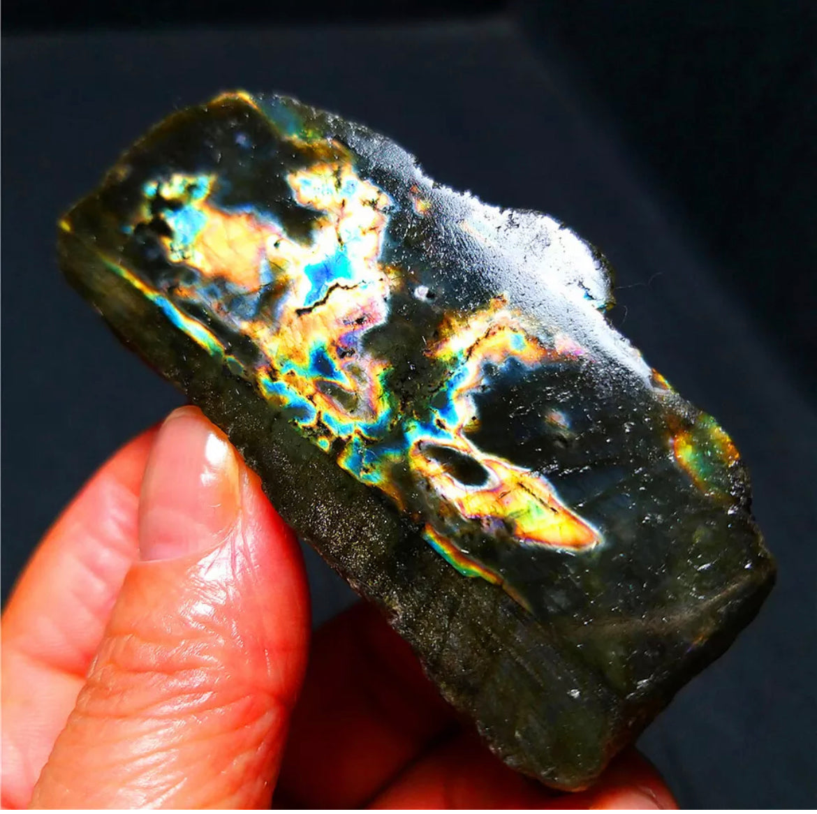 Natural Free Rough Form Labradorite Rock Crystal