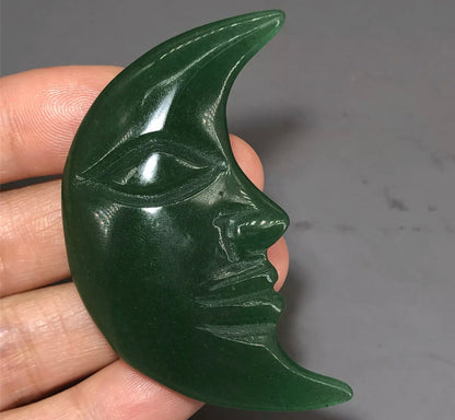 Natural Green Aventurine Crescent Moon