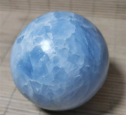 Natural Blue Calcite Gemstone Crystal Sphere