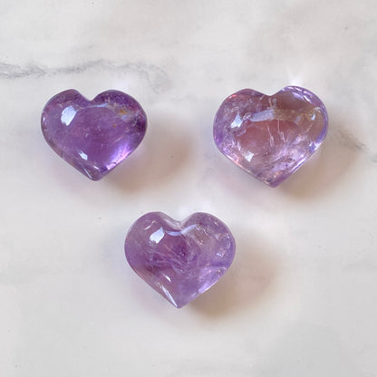 Natural Amethyst Gemstone Hearts