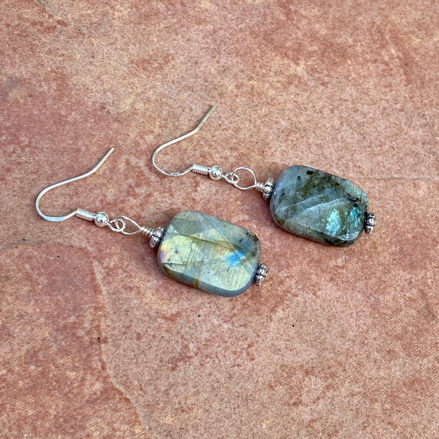 Labradorite Gemstone earrings with Sterling Silver