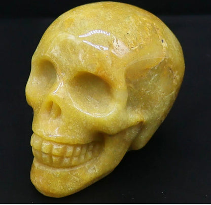 Natural Yellow Agate Skull