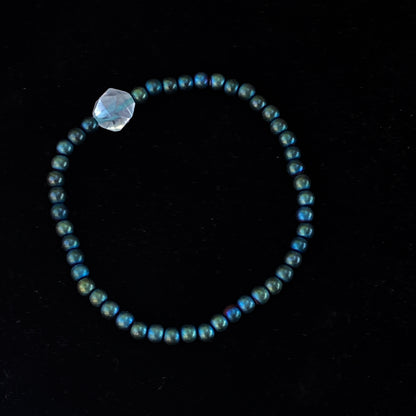 Topaz gemstone and Hematite Bracelets