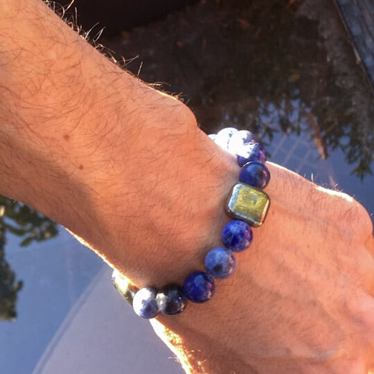 Sodalite & Pyrite Bracelet