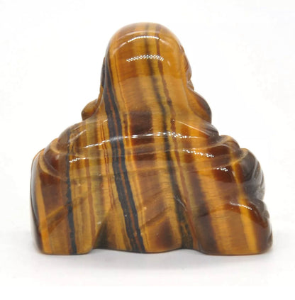 Natural Tiger Eye Crystal Laughing Buddha