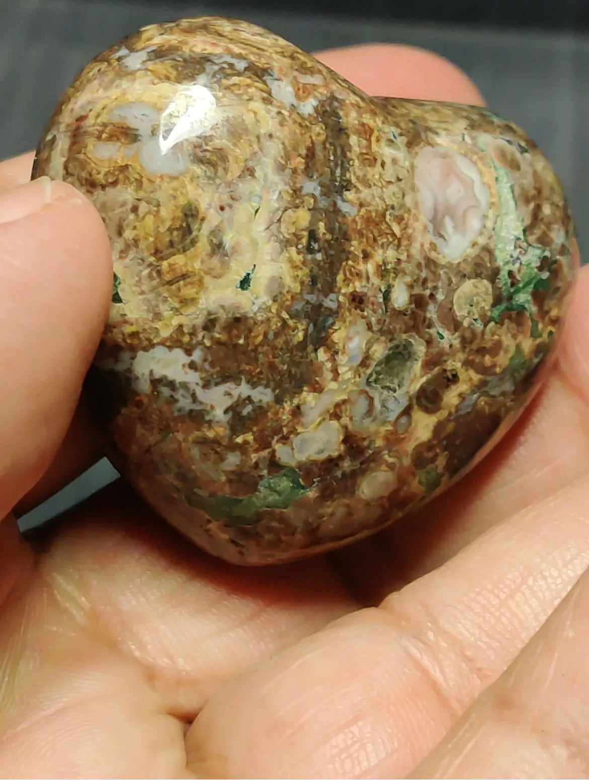 Natural Leopard Print Jasper Heart