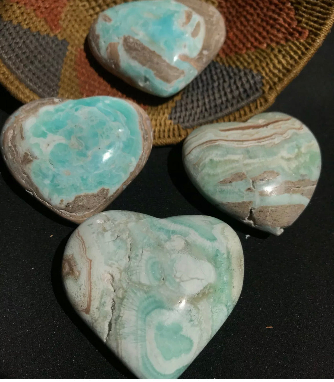 Natural Blue Aragonite Heart