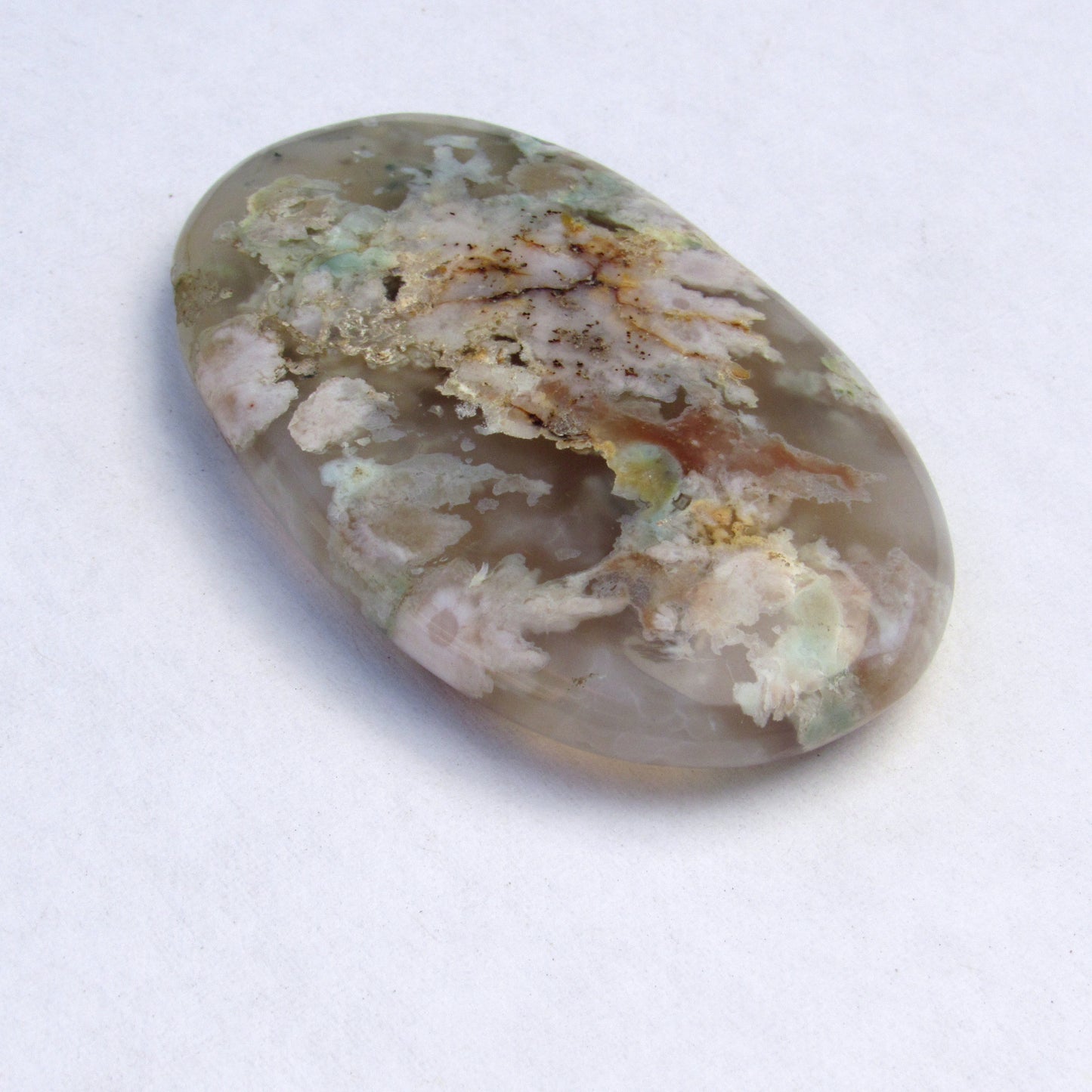 Natural Pink Sakura Flower Agate Palm Stone