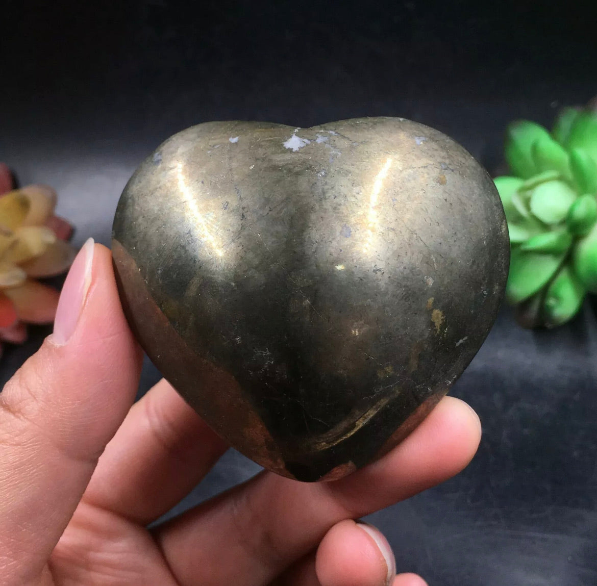 Natural Chalcopyrite gemstone Heart