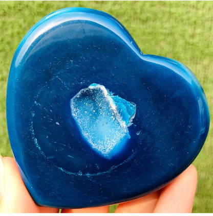 Blue Agate Geode Heart