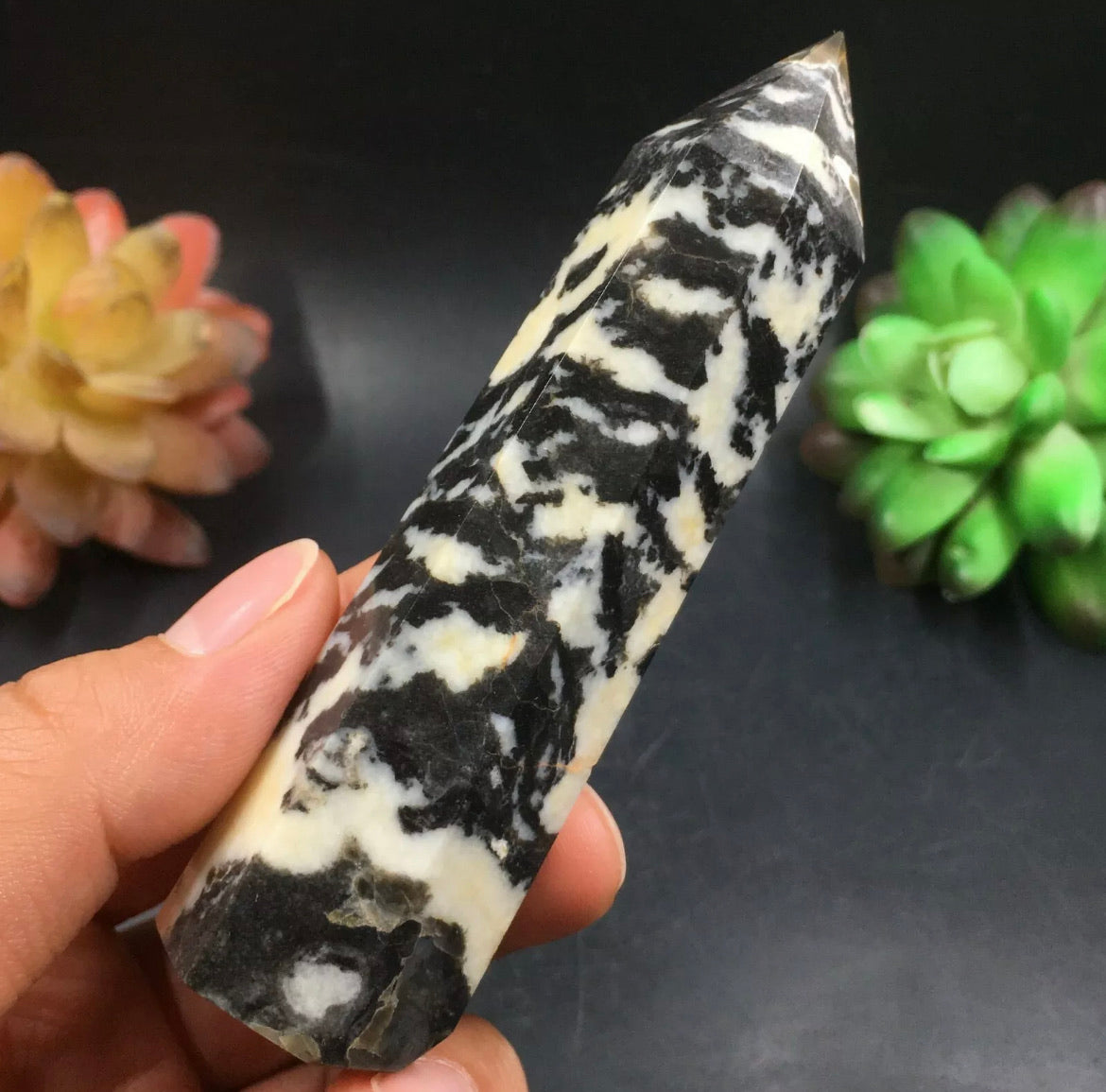 Zebra Jasper Gemstone Reiki Wand