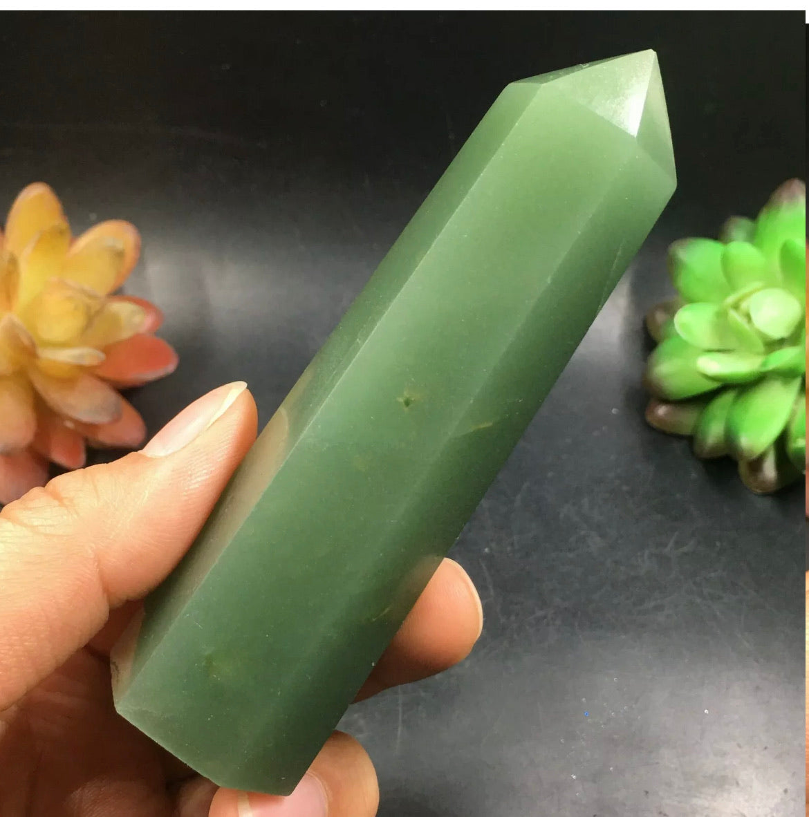 Natural Green Aventurine wand Point