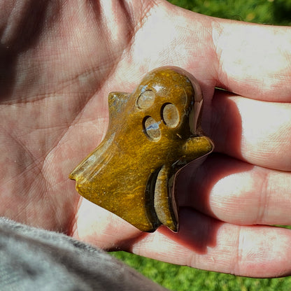 Tiger Eye gemstone carved Ghost