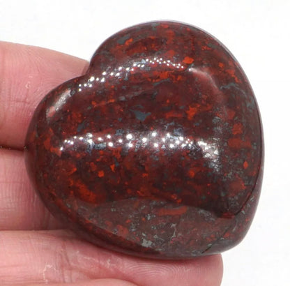 Natural Blood Flower Jasper Gemstone Heart