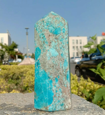 Natural Apatite gemstone Tower point Obelisk