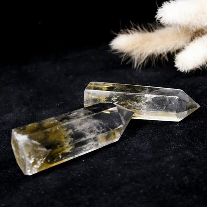 Natural Citrine Quartz  gemstone Obelisk Healing Crystal Point Wand Stone Rock