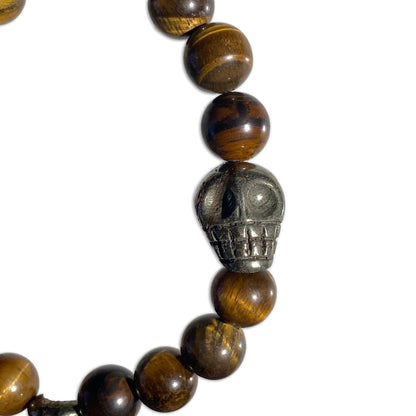 Tiger’s Eye and Pyrite Skull