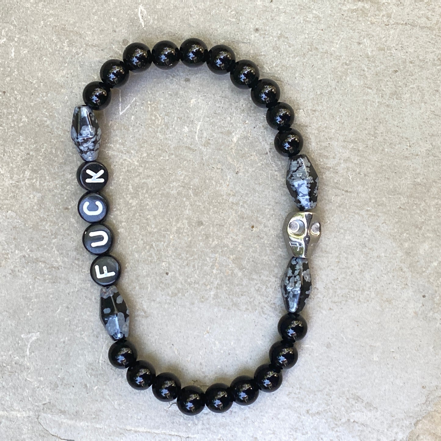 Mens Gemstone “Fuck” Bracelet.