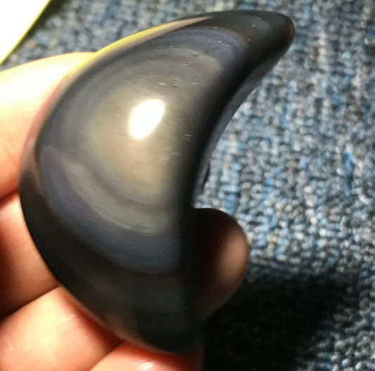 Natural Rainbow Silver Obsidian gemstone Moon