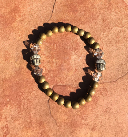 Matte gold hematite Buddha  bracelet