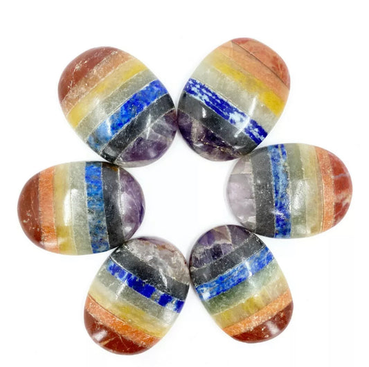 Chakra Bonded Agate Palm Stone