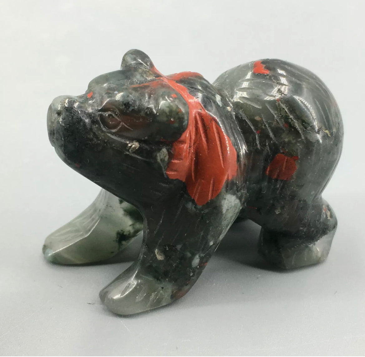 Natural African Bloodstone gemstone Bear