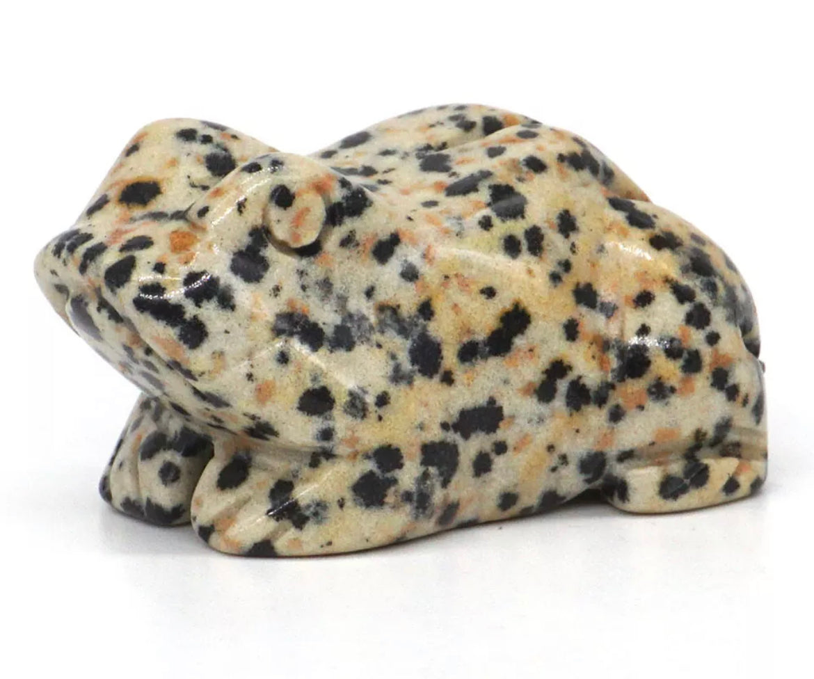 Natural Dalmatian Jasper Crystal Frog