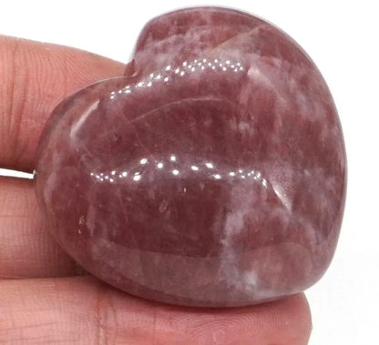 Genuine Strawberry Quartz gemstone carved Heart