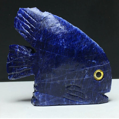 Natural Sodalite gemstone Fish Figurine